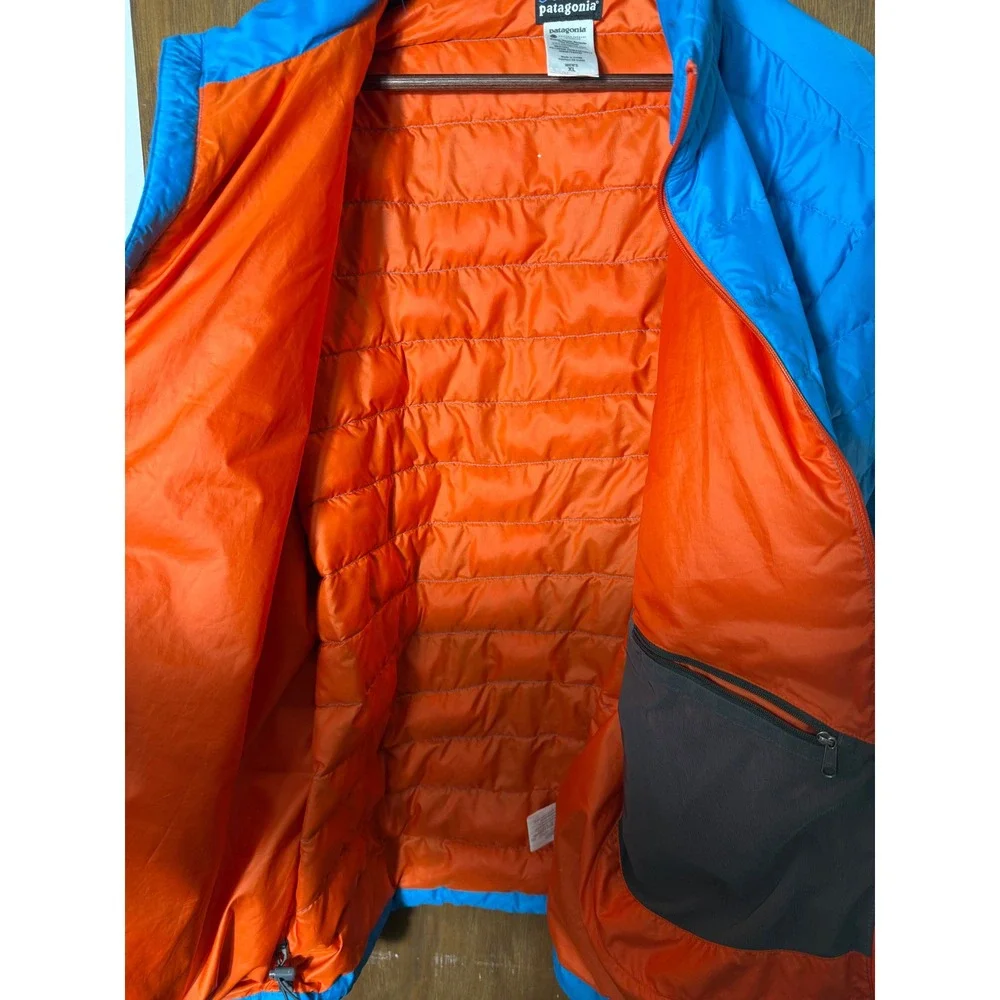 Patagonia Down Sweater Mens XL Blue EUC Full Zip Quilted Puffer